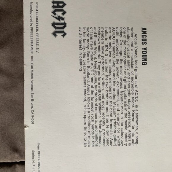 Vintage 1984 AC/DC Angus Young Leidseplein Presse Freeze Frame 8x10 Glossy Pic - Picture 4 of 5